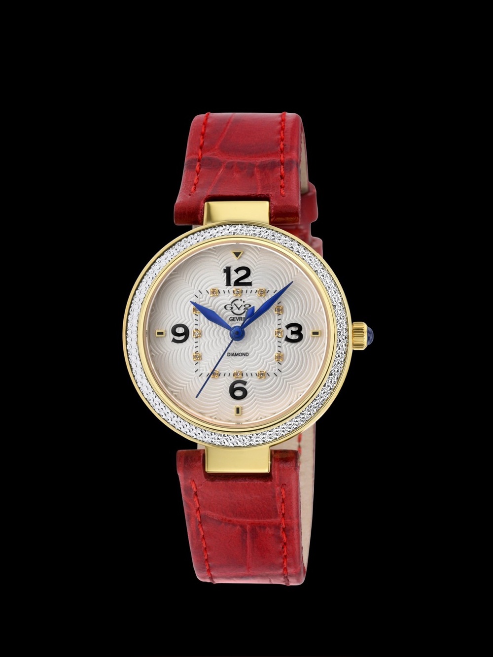 GEVRIL Piemonte 14201 Watch 36 mm Gold case Red Leather Limited 13/999 Diamond